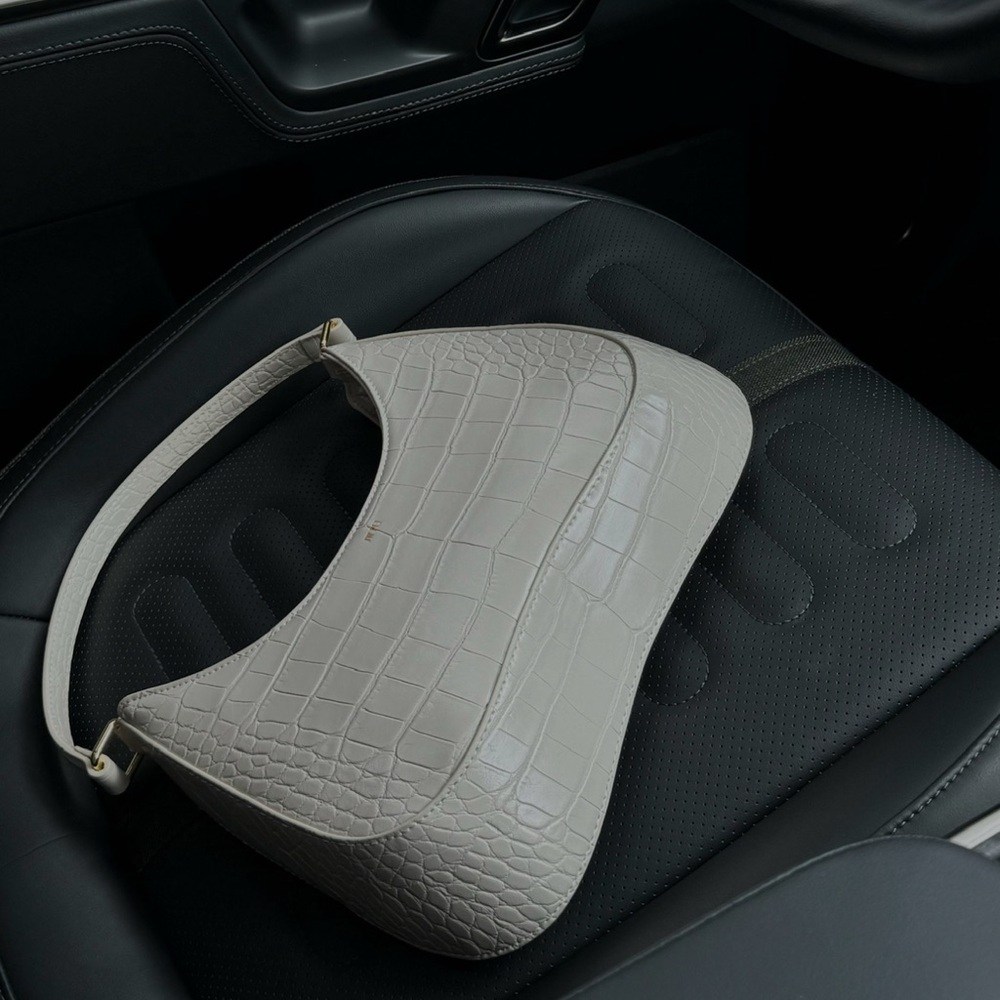 JW PEI Croc-Embossed Shoulder Bag in Gray